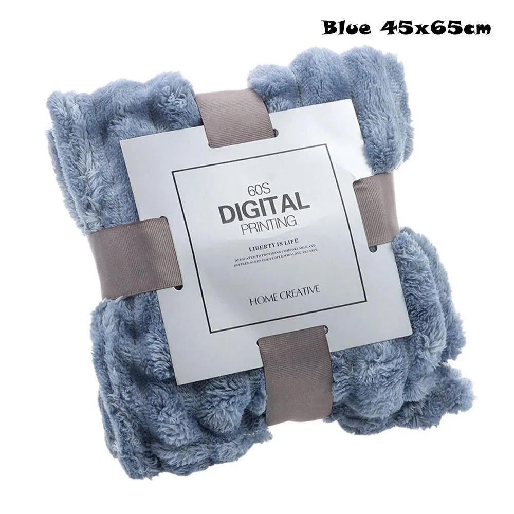 New Double Sided Warm Blanket Skin-Friendly Warm Conditioning Quilt Solid Color Breathable Striped Blankets