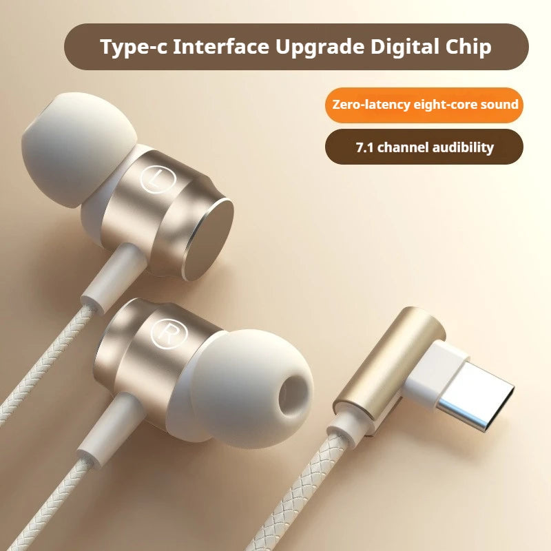 Metal Design Type C&3.5mm Wired Gamer Earphones 9D Stereo Sound Headsets Magnetic In-Ear Headphones For Samsung Handfree HD Call