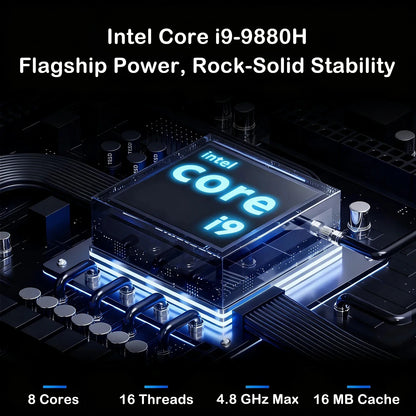 15.6" Full HD Large Screen Laptop Core I9-9880H High Performance 32GB RAM 2TB SSD Windows 11 Daily Computer