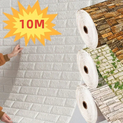 70cmx1/5/10m 3D Wallpaper Decoration Self-Adhesive Antique Foam Brick