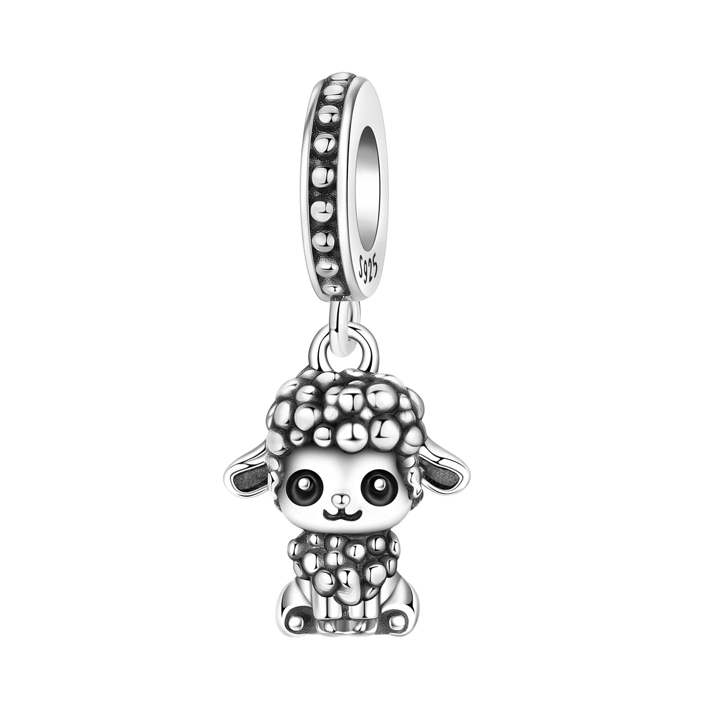 Hot Sale 925 Sterling Silver Dog Cat Cute Pet Animals Pendant Birthday Party Gift for Women Bangle Bracelet Necklace DIY Jewelry