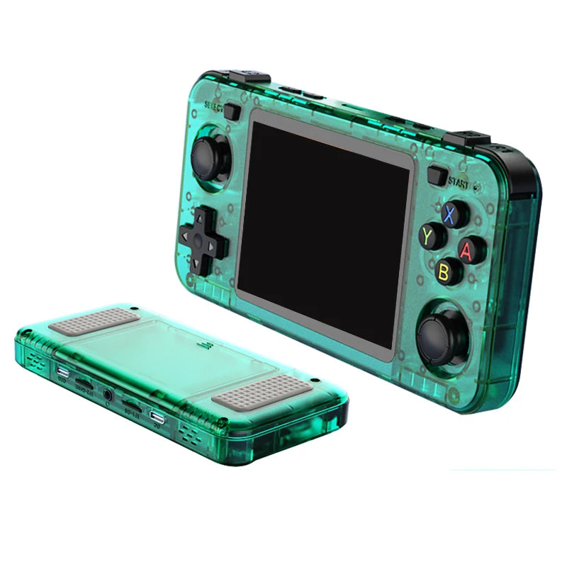 BOYHOM Green R3 6H Retro Video Game Console 3.5‘’ IPS Screen RK3326 3000 mAh Open Linux System Portable Player 64GB 128GB