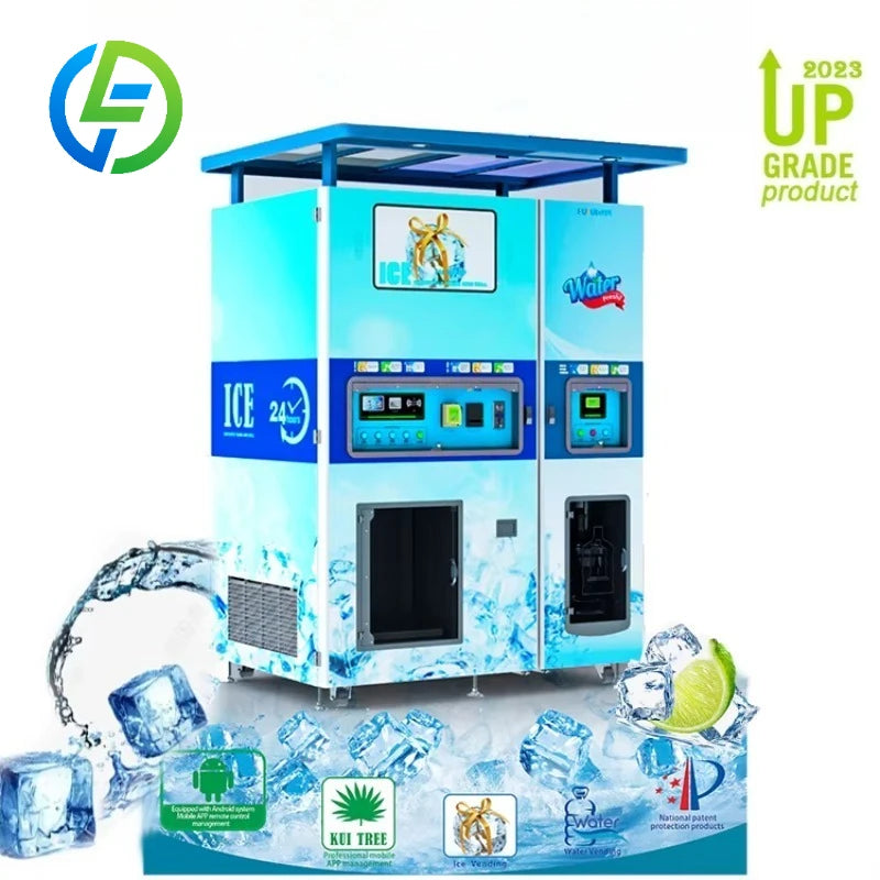 Customized Commercial Self Service Water and Ice Vending Machine with Credit Card Ice Vending Machine for Business