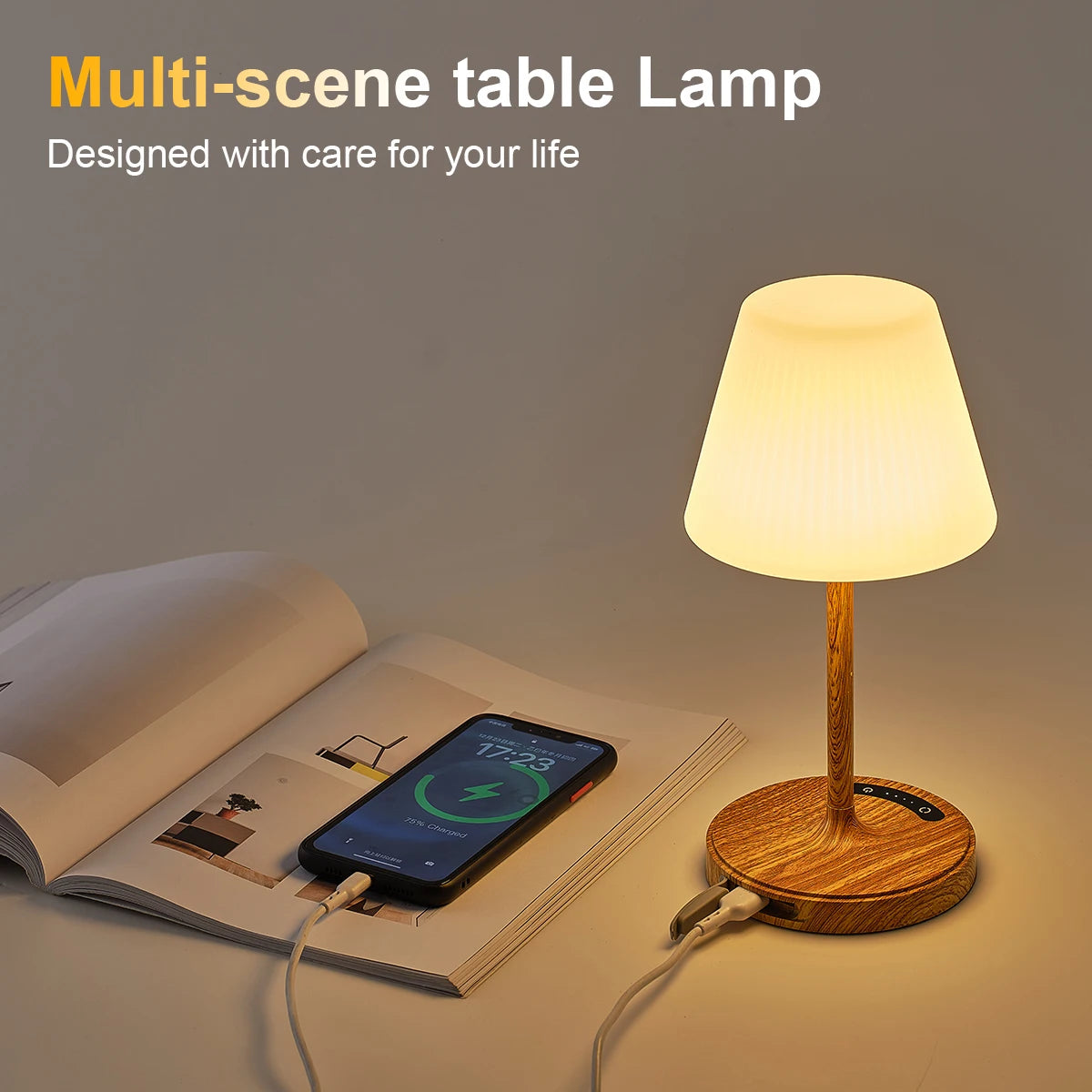 Shower Lamp Bathroom Lamp for Inside Shower Bathtub, USB Rechargeable Cordless Lamp Small Relaxing Spa Night Lamp for Bathroom