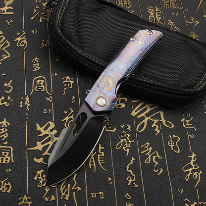 Folding Knife M390 Steel Titanium Alloy Handle Outdoor Survival Camping Portable EDC Collection Tool for Play