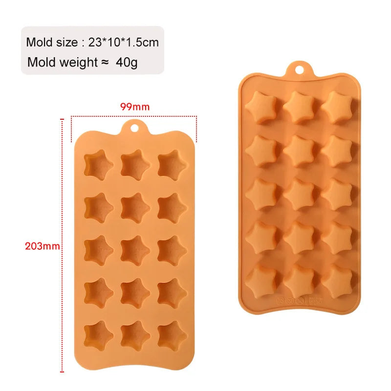DIY five-pointed star silicone mold candy and chocolate mold clay and gypsum resin mold baking tools