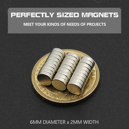 Super Powerful round Neodymium Magnet NdFeB N35 Strong Permanent Magnetic Imans for Refrigerator Various Sizes 2x2/4x2/5x1/6x2/8