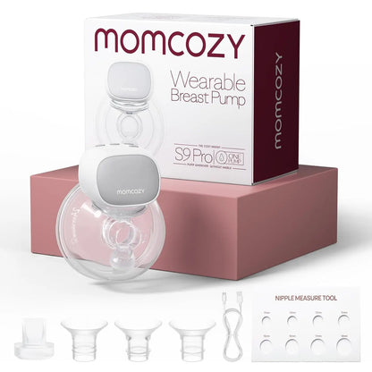 Momcozy Hands-Free Breast Pump S9 Pro, Wearable Double Breast Pump, Longer Battery Life, LED Display, Electric, 2 Modes & 9 Leve