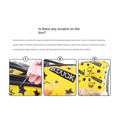 Cute Pony Cartoon Suitcase for Children Can Sit and Ride Carry on Kids Luggage Baby Trolley Case Boarding Cabin 20 Inch
