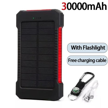 Lenovo 500000mAh Large Capacity Solar CCC Power Bank Super Fast Charging Portable External Battery For Travel  Outdoor Emergency
