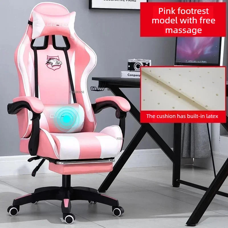 Modern Professional PC Computer Gamer Chair Light Luxury Leather Office Chair Internet Cafe Racing Esports Comfortable Furniture