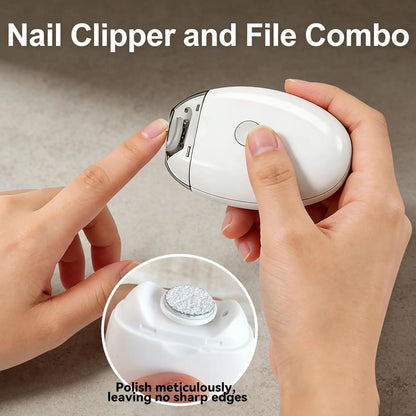 2 IN 1 Electric Nail Trimmer With LED Light Automatic Nail Grinder Trimmer For Baby Adult Mini Manicure Tools Nail Care