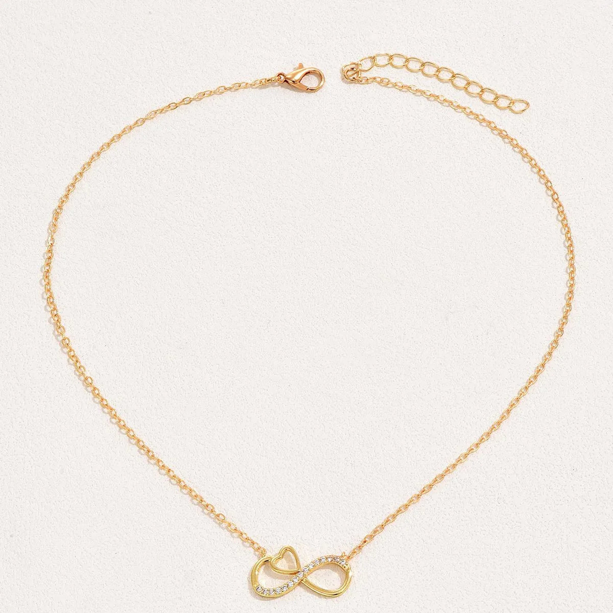 Minimalist Infinity Heart Necklace For Women Shiny Zircon Inlaid Pendant Clavicle Chain Elegant Luxury Aesthetic Choker Daily Party Jewelry Valentine Birthday Gift
