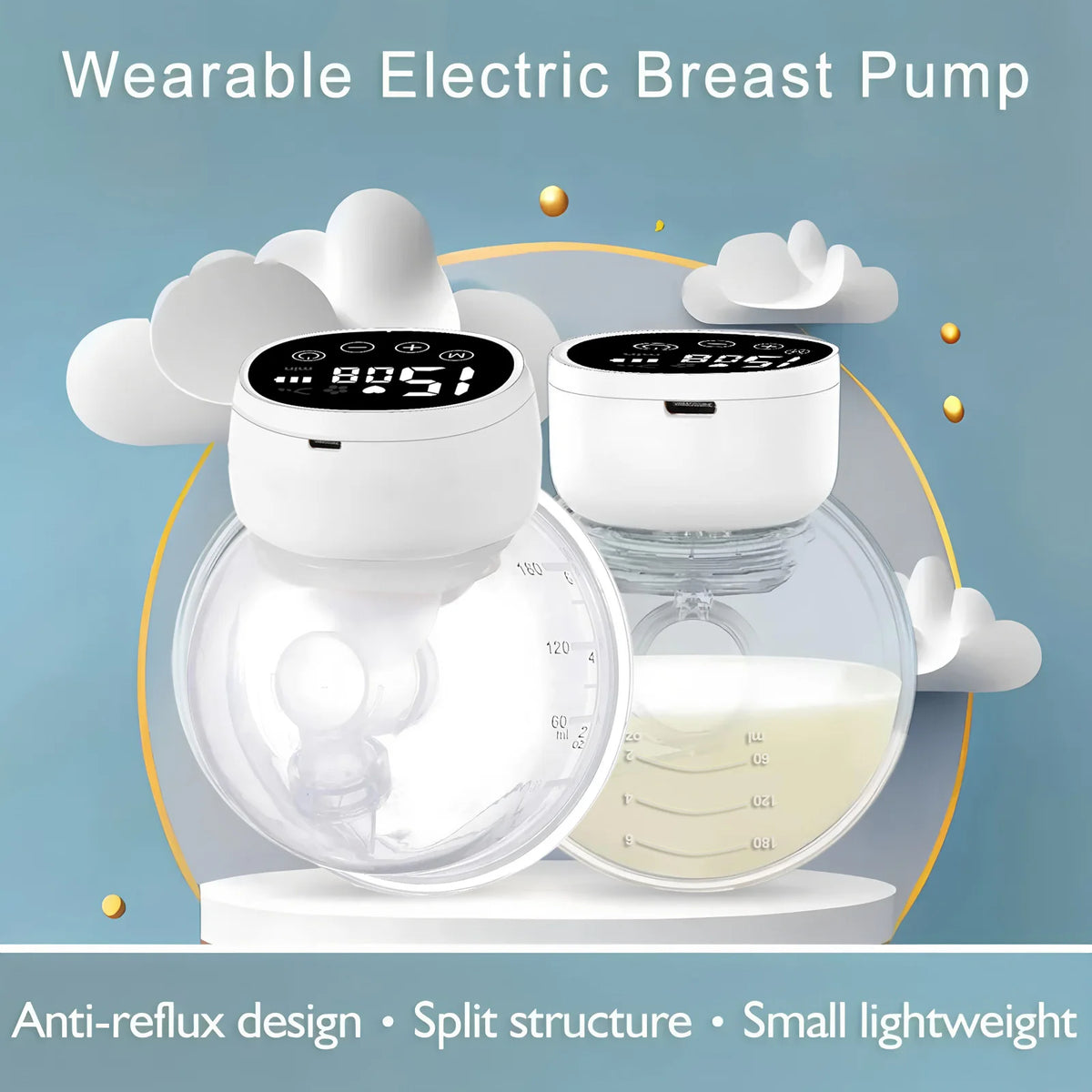 Electric Breast Pump for baby Milk Handsfree Postpartum Wearable Breastfeeding Pump Portable Smart Suction Breast Pump 1PCS