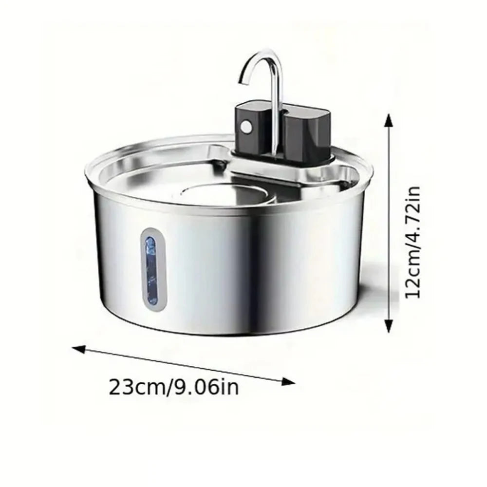 3L Stainless Steel Wireless Recharging Sensor Pet Cat Water Fountain Auto Drinking Fountain For Cats Dog Drinker Dispenser Bowl