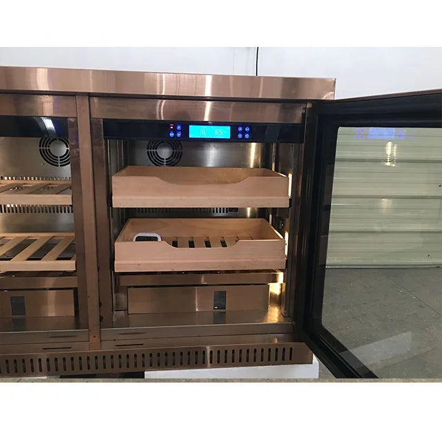 Compressor Small Side By Side Wine Cigar Cooler Refrigerator Humidor Cabinet for Home Office Bar Club Private Collection