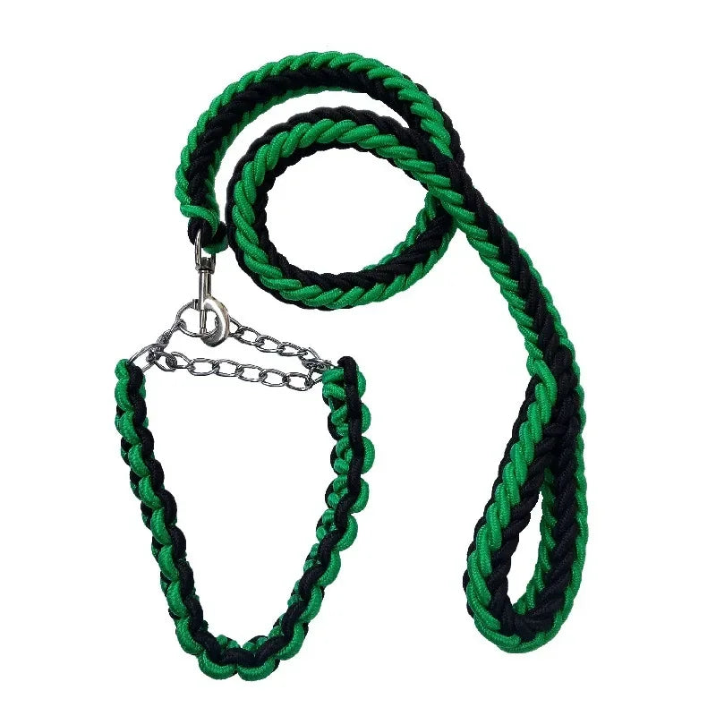 Dog Leash with P Chain Collar Traction Rope Dog Lead for Smal Large and Medium Dogs