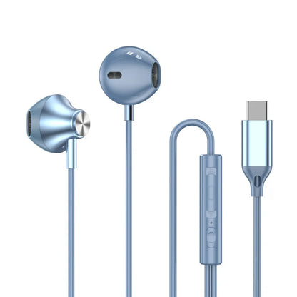 #9D Stereo Type C&3.5mm Gamers Headsets Wired Earphones In-ear Headphone HiFi Bass Earphones for Samsung Earbud In Mic Handsfree