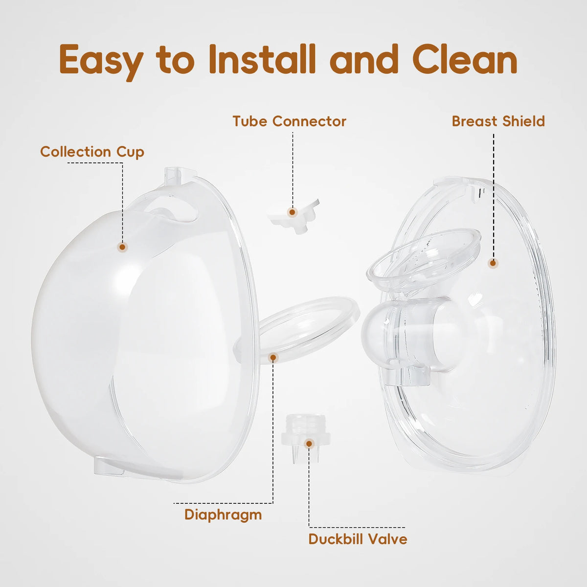 NCVI Hands Free Wearable Breast Pump, Combined with Strong Motor and Wearable Cups, 4 Modes 9 Levels, 21/24/28mm, Low Noise