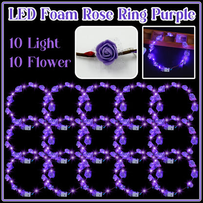 10-100Pcs LED Flower Headbands Light up Flower Headband Glow in the Dark Headband Wedding Party Music Festival Favors for Guest