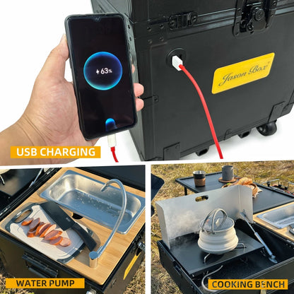Camping Outdoor Portable Mobile Kitchen Car Self Driving Tour Camping Wilderness Equipment