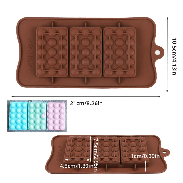 Chocolate Bar Mold Candy Jelly Pudding Silicone Mold Baking Tool