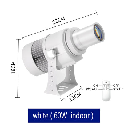 Custom Led HD Gobo Logo Projector Indoor Outdoor Ip67 Waterproof Rotating Advertising Image Projection Light For Floor Wedding
