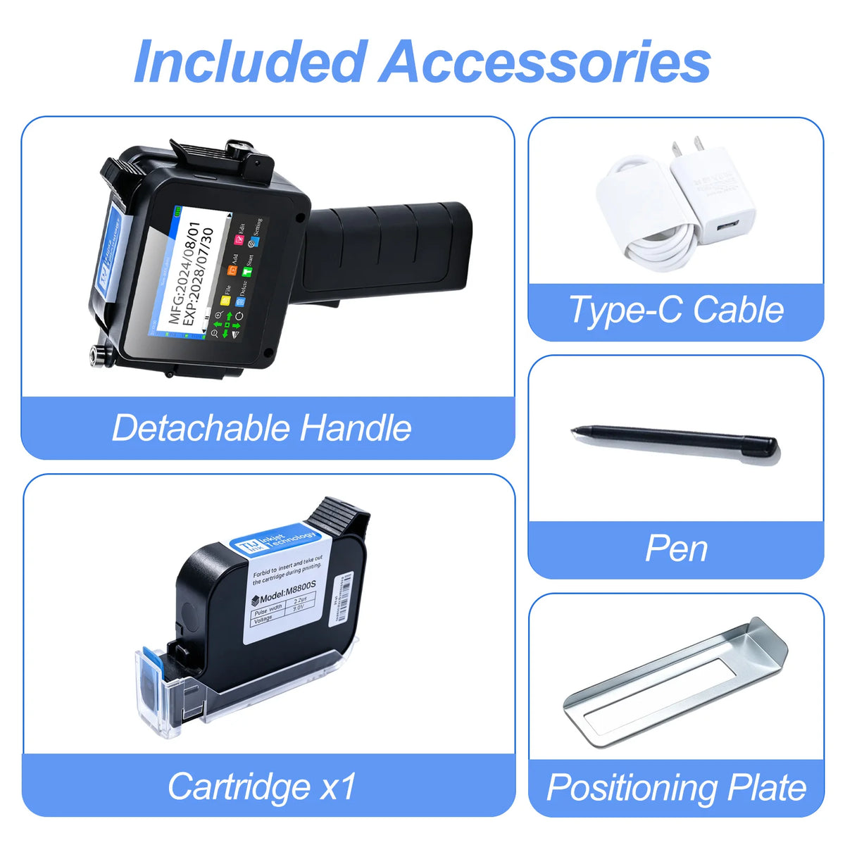 Mini Detachable Handheld Inkjet Printer MD16 Portable Compact Wireless Printing Device for Photos And Documents