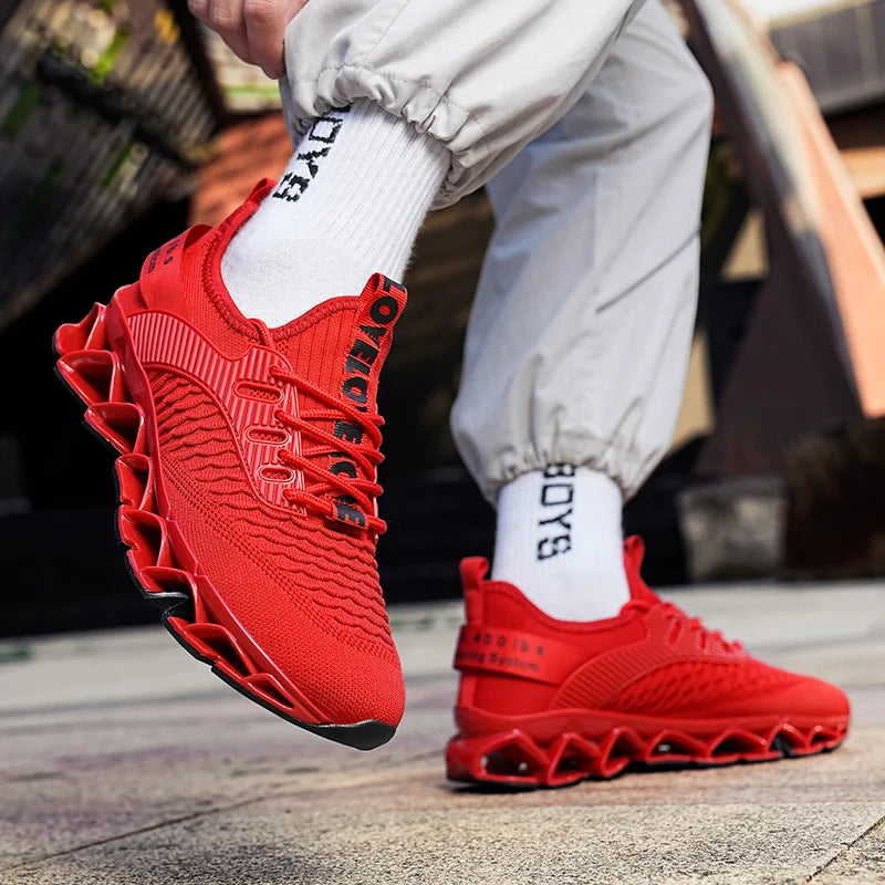 Men's Mixed-Color Air Mesh Sneakers | Lace-Up Casual Shoes | Running and Everyday Wear