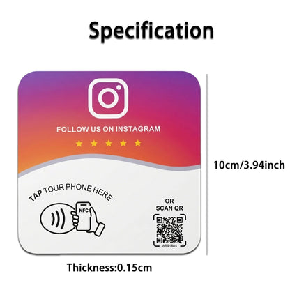 NTAG215 Programmable NFC Standing Card Editable 13.56MHz QR Code Google Review Square Table Display Card for Business
