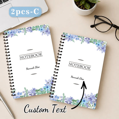 1pc/2pcs, custom floral notebook, DIY text, 50 sheets, suitable for travel and journaling, notebook/diary/spiral notebook.
