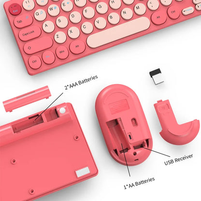 2.4G Wireless Keyboard and Mouse Combo Battery Power Bluetooth Keyboard and Mouse Set for Laptop for Ipad Cell Phone Tablet