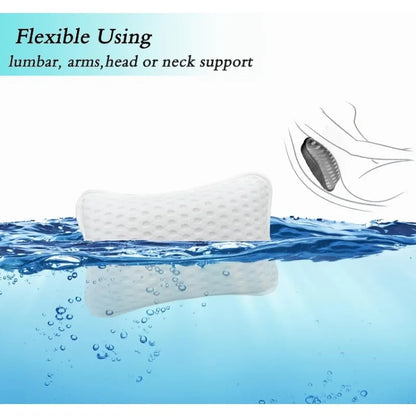 Bath Pillow with Easy-Dry Hook, Neck Support, 2 Anti-Slip Suction Cups