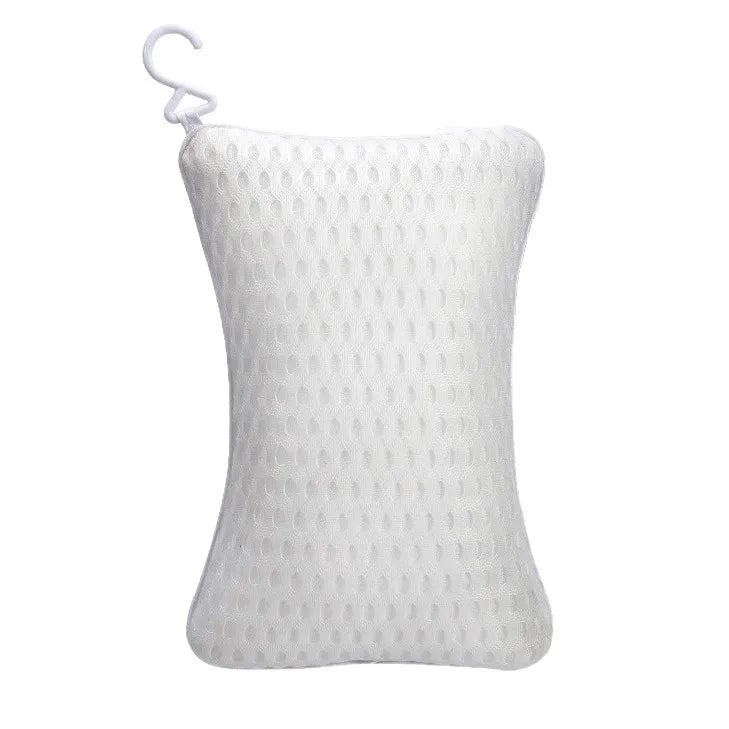 Bath Pillow with Easy-Dry Hook, Neck Support, 2 Anti-Slip Suction Cups