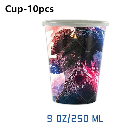 Monster Godzillaed Vs King Konged Happy Birthday Decoration Party Supplies Balloons Banner Backdrop Cake Topper Cup Plate Napkin
