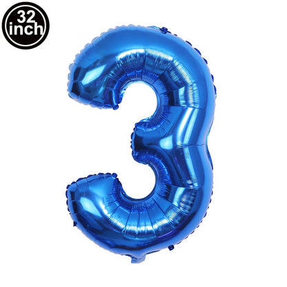 Multi Color Large Numbers 3 Balloon 32Inch 1 2 3 4 5 6 7 8 9 Birthday Ball Red Digit Bachelorette Balloons Figure Golob Balloons