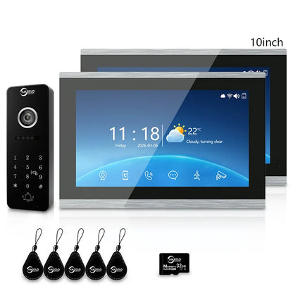 ANJIELO 4‑Wire Tuya Smart Video Door Phone Intercom System PIR Motion Detect Two‑Way Audio Password Unlock Home Villa Security