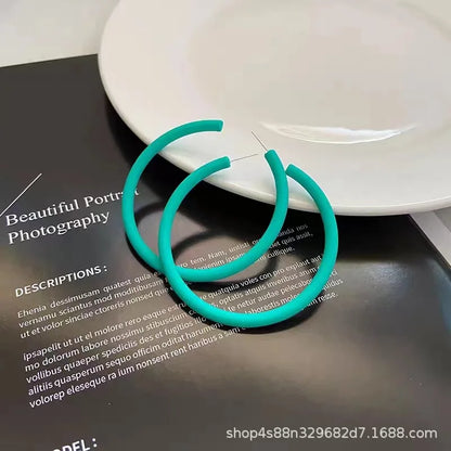 Simple Big Round Star Heart Hoop Earrings For Women Geometric Plastic Exaggerated Earring Hyperbole Trendy Ring Earrings Jewelry