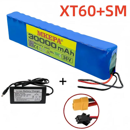 10S3P 36V 30000mAh 100% Brand New Lithium-Ion Rechargeable Battery Suitable for Electric Products Such as Scooters Battery