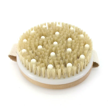 2 In 1 Dry Skin Body Brush Natural Bristle Dead Skin Remover Anti Cellulite Exfoliates Blood Circulation Health Massage Tools