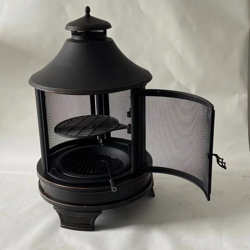 Outdoor Large Barbecue Grill Camping Barbecue Grill Villa Household Firewood Charcoal Heating Stove