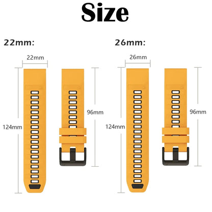 26/22/20mm QuickFit Silicone Watch Band for Garmin Fenix 9 8 Durable Breathable Sport Replacement Strap for Garmin Fenix 9 8 Pro
