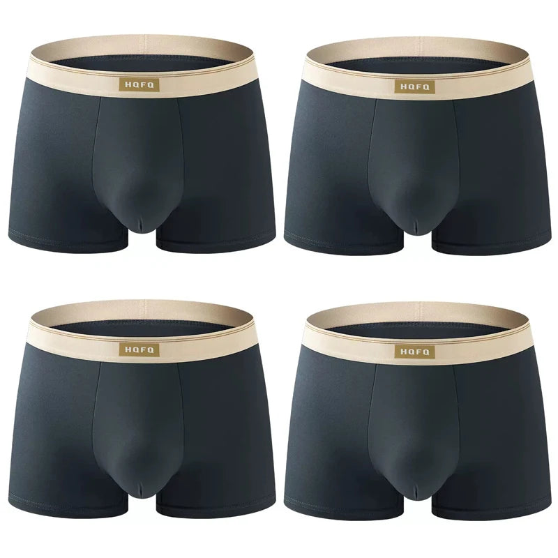 4pcs Men Underwear BoxerShorts Hombre Panties Man Breathable Underpants Sexy Sports Comfort U Convex Male Boxers Large Size 4XL