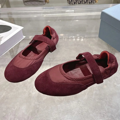 2026 High Quality Autumn Women Single Strap Round Toe Elastic Back Flat Shoes For Daily Wear ch26030135
