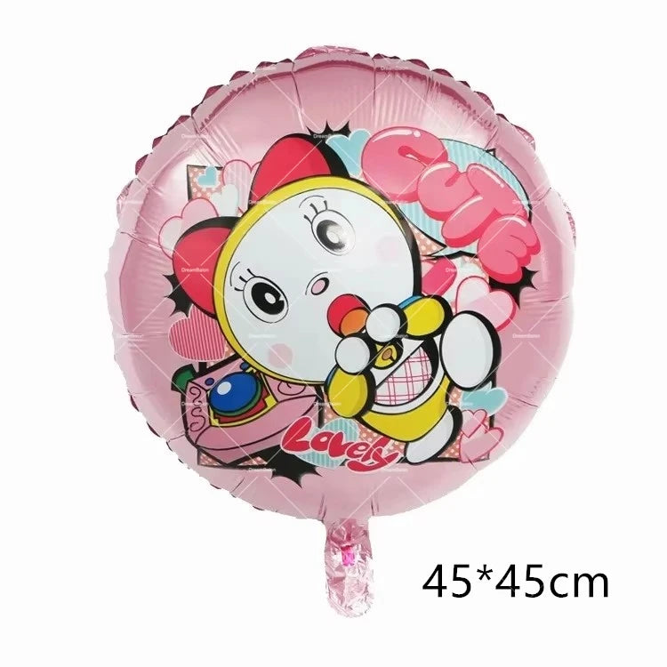 Doraemoned Balloons Cartoon Blue Jingle Cat Party Decoration Supplies Happy Birthday Banner Disposable Tableware Kid Cake Topper