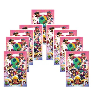 Kids Party Favors Decoration Balloons Gift Bag Brawl Stars Theme Happy Birthday Banner Tableware Paper Plates Napkins Tablecloth
