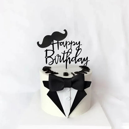 Eva Suit Bow Tie Happy Fathers Day Cake Topper Father Birthday Dad Decoration Baking Decorating Tools Party Favors