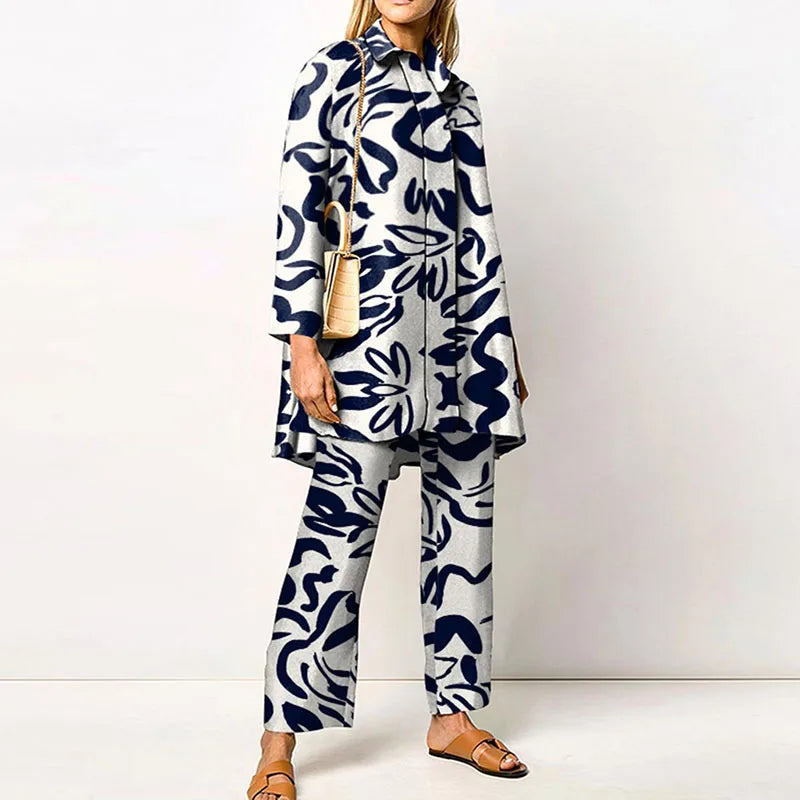 Long Sleeve Turn Down Collar Casual Outfits Ladies Button Tops Wide
