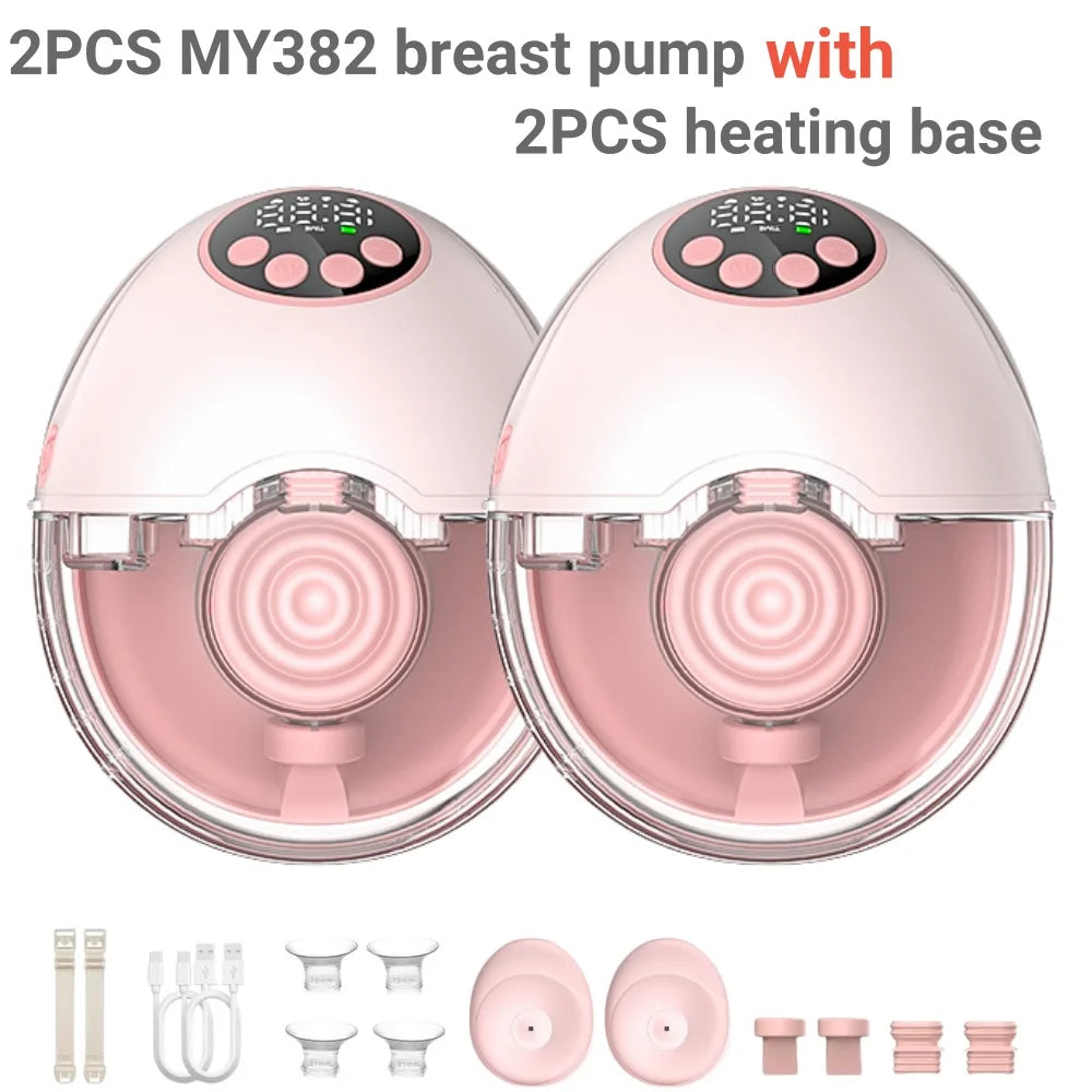 Upgrade Breast Pump Electric Handsfree BPA Free With Heating &UV Sterilize Lid Optional Silent Wireless Wearable Breastmilk Pump