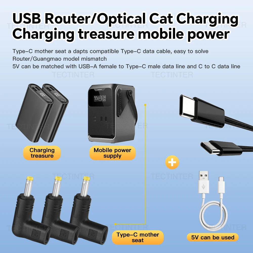for PSP 1000/2000/3000 Game Console 5V Type-C to DC Power Charging Conversion Adapter DC Jack Plug Charging Adapter Accessories